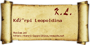 Kárpi Leopoldina névjegykártya